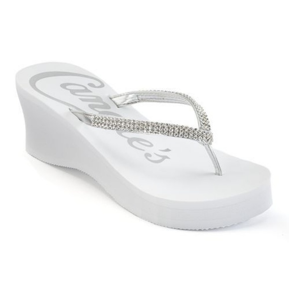 sparkle wedge flip flops